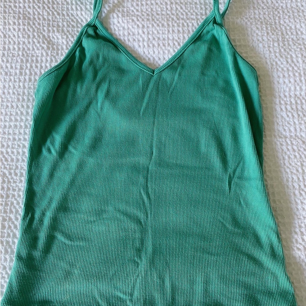 teal tank top